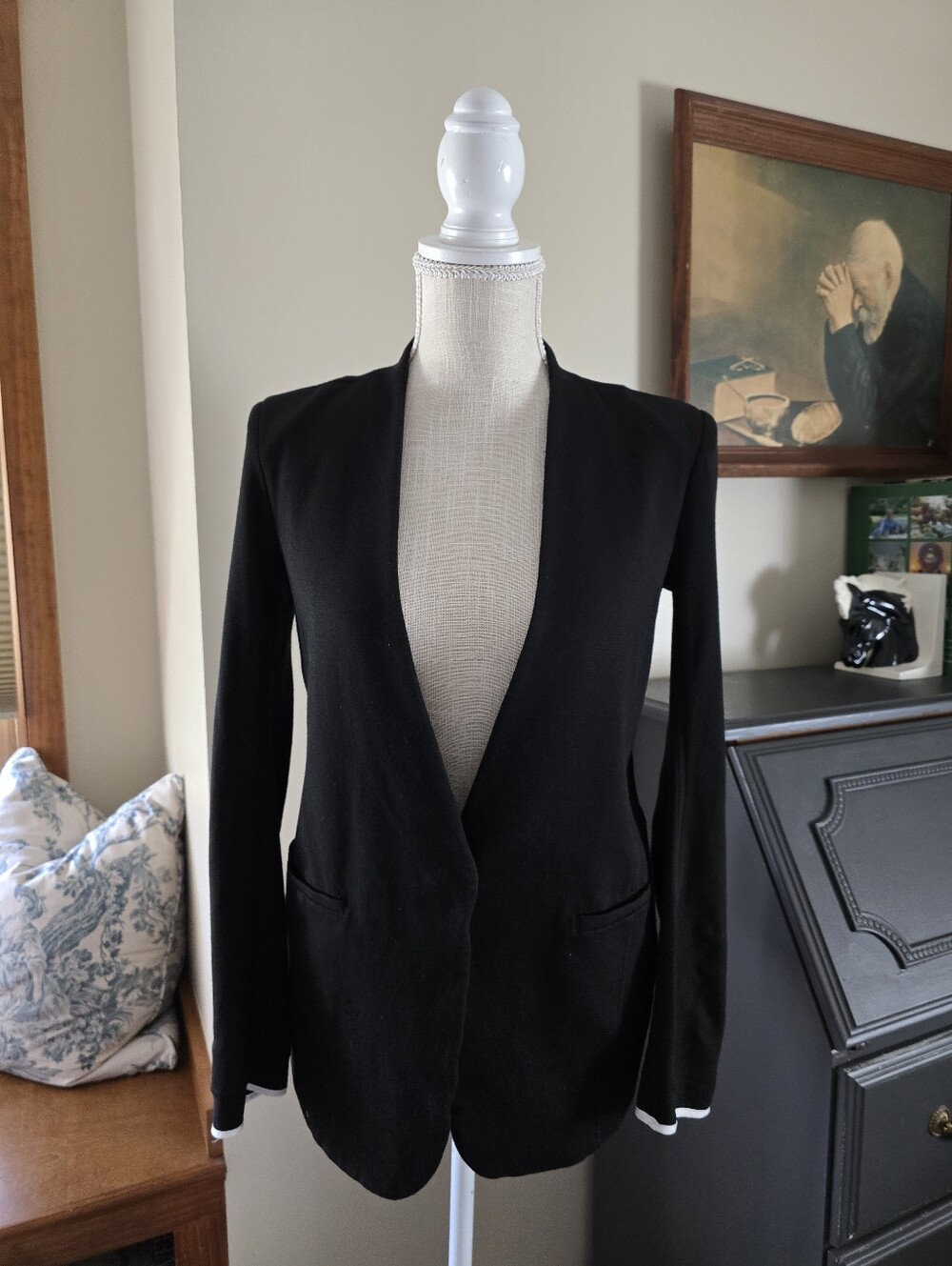 Helmut Lang Size P TP Womens Petite Black Blazer Jacket (See Flaw)